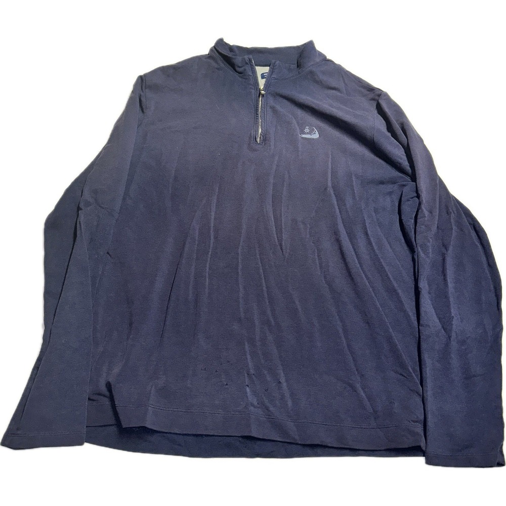 Peter Millar Crown Crafted Navy Blue‎ Quarter Zip Pullover Sweater Men's 2XL
